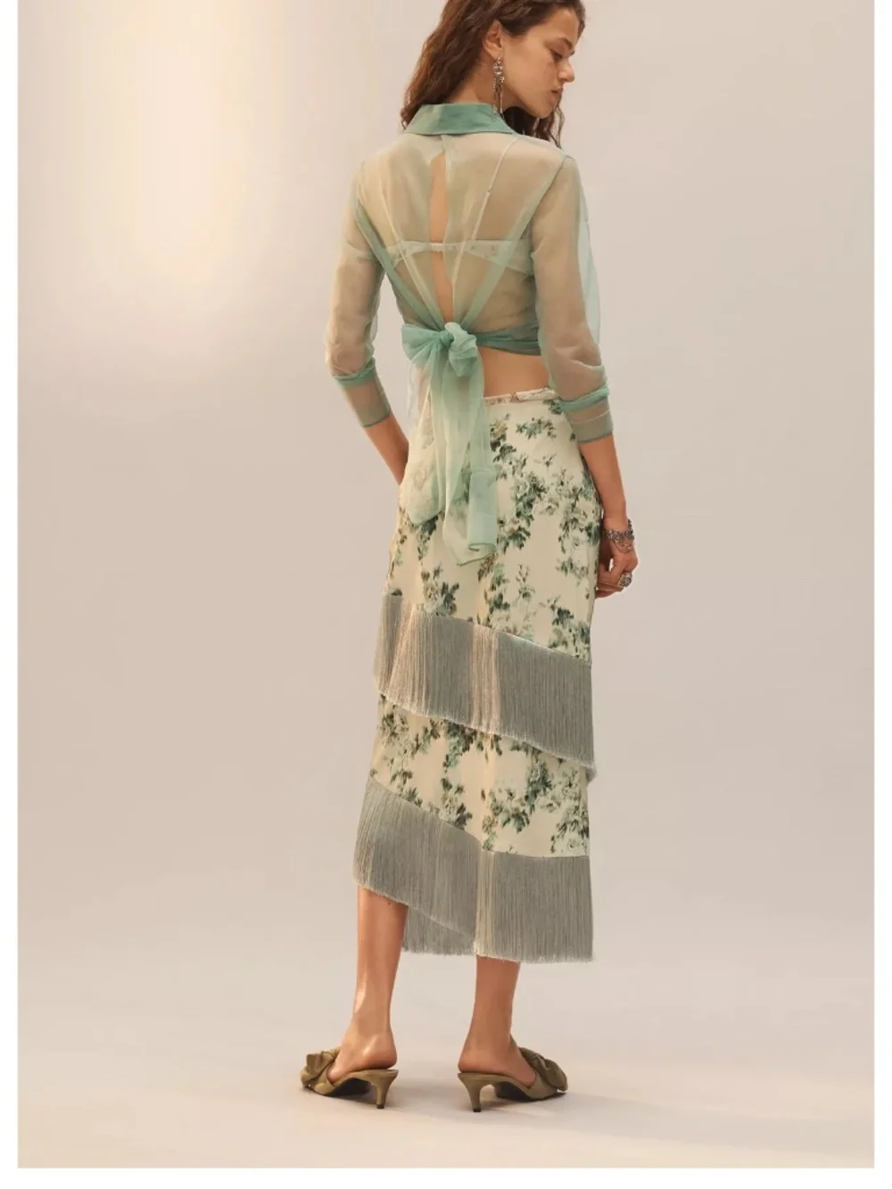 NWT Zara limited edition floral fringe skirt - Picture 4 of 7